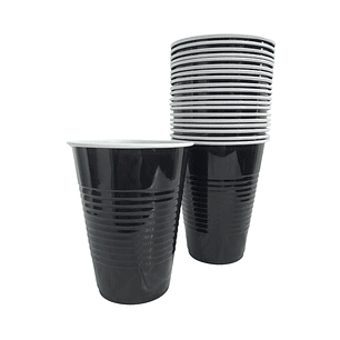 Vaso Plastico 450ml Negro Blanco 20 Uni