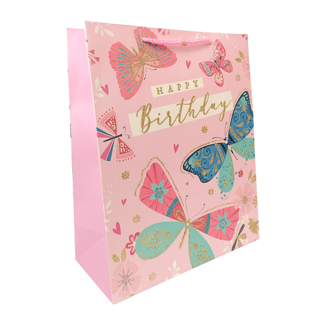 Bolsa de Regalo Happy Birthday P&B 32x26x10cm 1 Uni