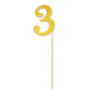 Pick Número 3 Glitter Dorado/Plateado 6 Uni - Miniatura 2