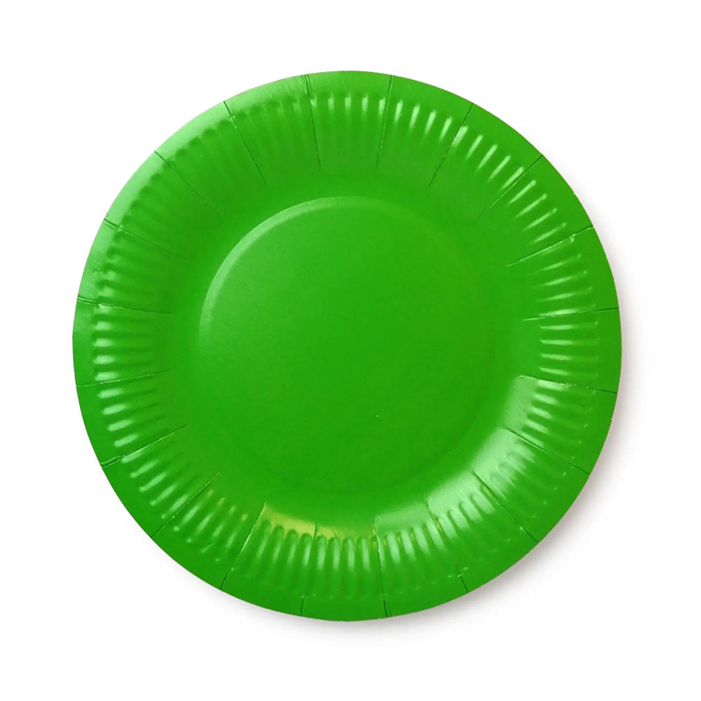 Plato Redondo Cartón Verde Lima 18cm 10 Uni