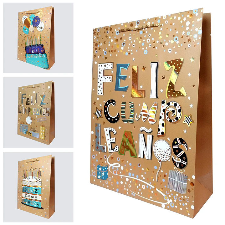 Bolsa Regalo Feliz Cumpleaños 31x42x12cm Diseños/Surtidos 1 Uni 1