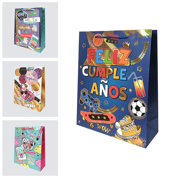 Bolsa Regalo Feliz Cumpleaños Inf 26x32x10cm Diseños/Surtidos 1 Uni 1