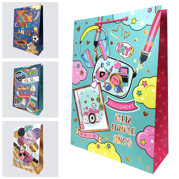 Bolsa Regalo Feliz Cumpleaños Inf 31x42x12cm Diseños/Surtidos 1 Uni 1