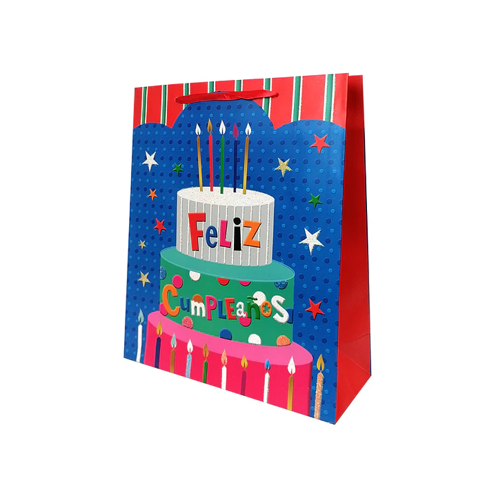 Bolsa Regalo 26x32x10cm Feliz Cumpleaños Colorid Diseños/Surtidos 1 Uni 3
