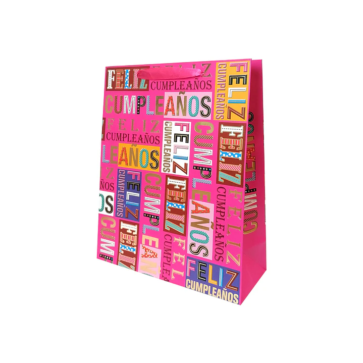 Bolsa Regalo 26x32x10cm Feliz Cumpleaños Words Diseños/Surtidos 1 Uni 4