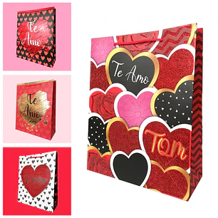 Bolsa Regalo Te Amo 26x32x10cm Diseños/Surtidos 1 Uni