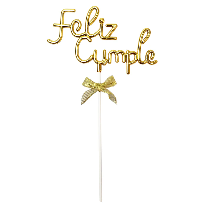 Topper Feliz Cumple Cursiva Colores/Surtidos 1 Uni 4