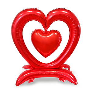 Globo Foil Doble Corazón 90cm 1 Uni