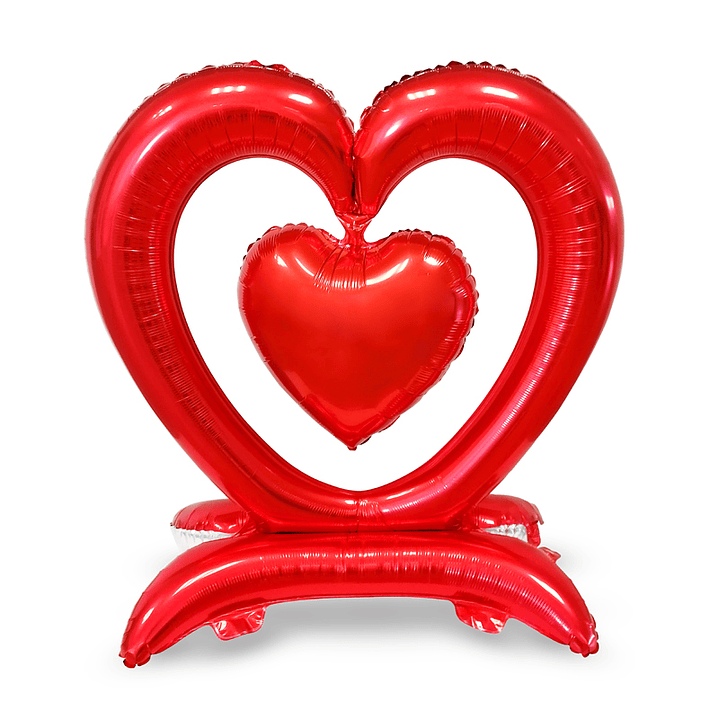 Globo Foil Doble Corazón 90cm 1 Uni