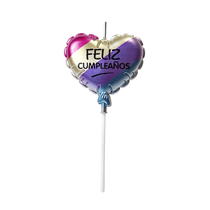 Vela Corazón Franjas Feliz Cumpleaños 1 Uni