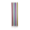 Velas 19cm Colores/Metálicos con Posavelas 6 Uni
