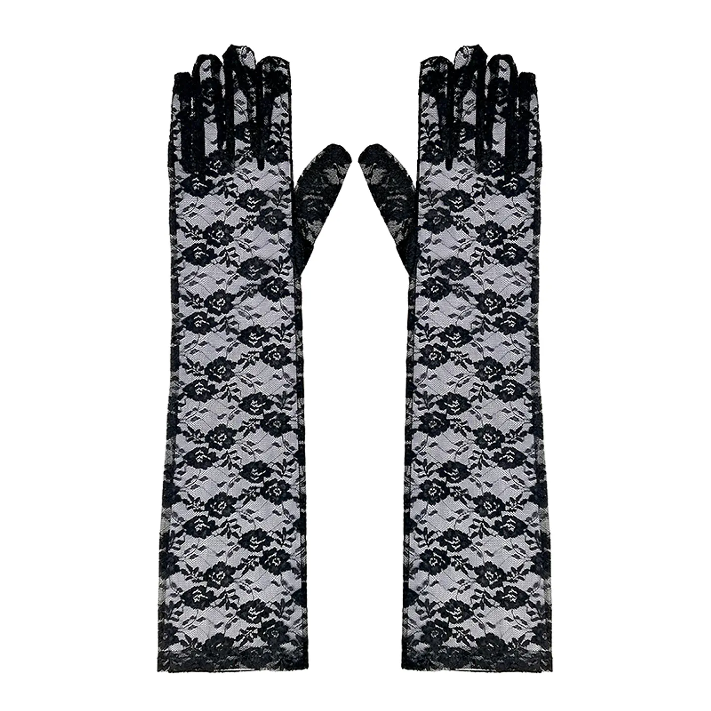 Guante Largo Encaje Negro 1 Uni