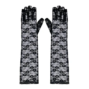 Guante Largo Encaje Negro 1 Uni