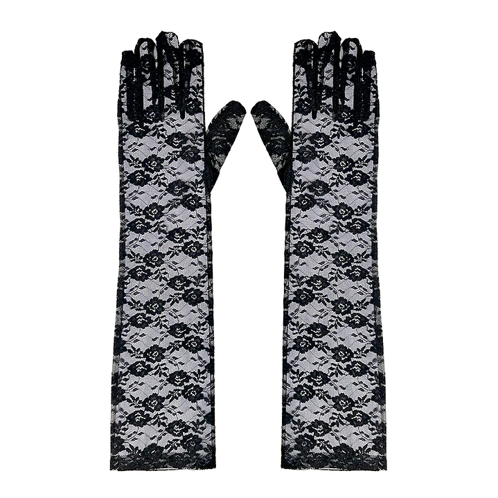 Guante Largo Encaje Negro 1 Uni
