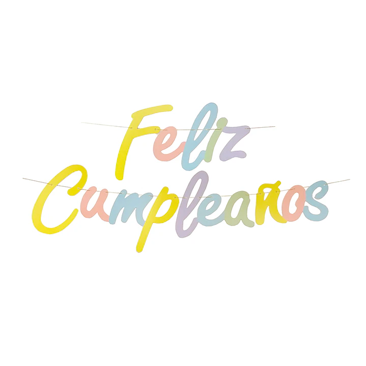 Guirnalda Cursiva Feliz Cumpleaños Colores 1 Uni