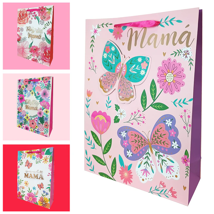 Bolsa Regalo Feliz Día Mamá Bca 31x42x12cm Diseños/Surtidos 1 Uni 1