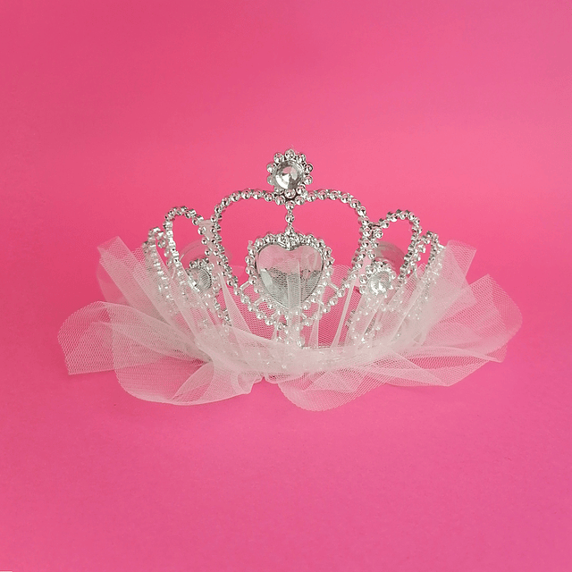 Tiara con Velo Blanco 1 Uni