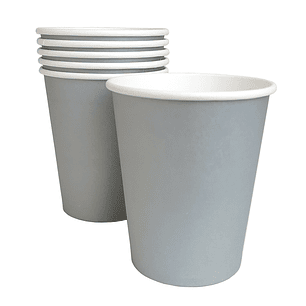 Vaso Polipapel Plateado 6 Uni