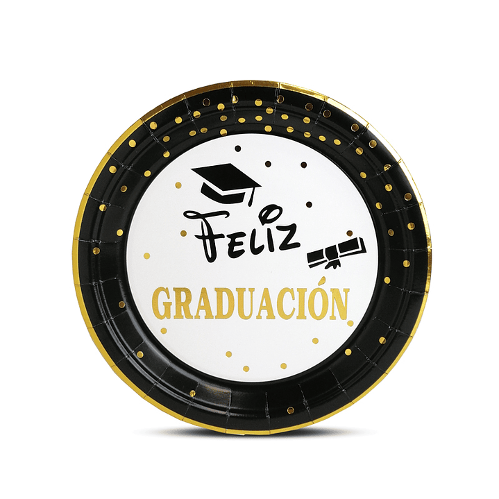 Plato 18cm Feliz Graduación 6 Uni