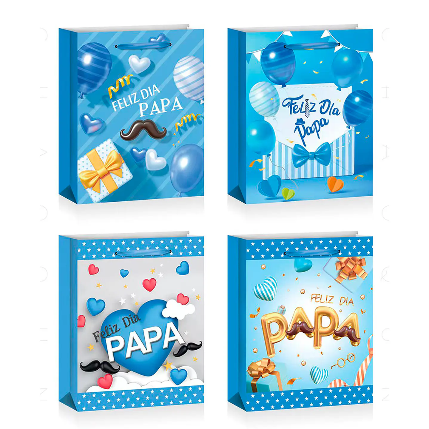 Bolsa Regalo 30x42x12cm Papá Celeste Diseños/Surtidos 1 Uni