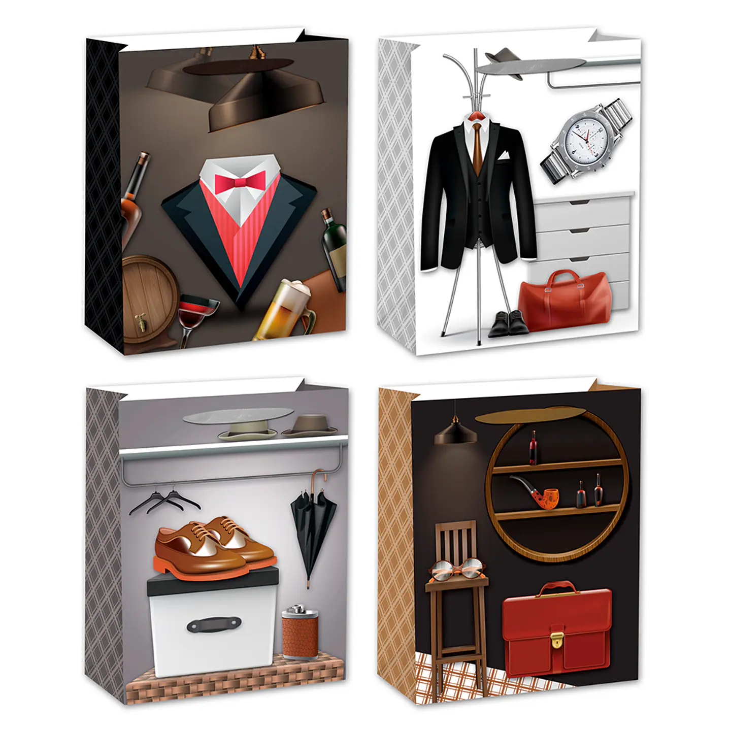 Bolsa Regalo Hombre Mod 31x42x12cm Diseños/Surtidos 1 Uni