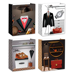 Bolsa Regalo Hombre Mod 31x42x12cm Diseños/Surtidos 1 Uni
