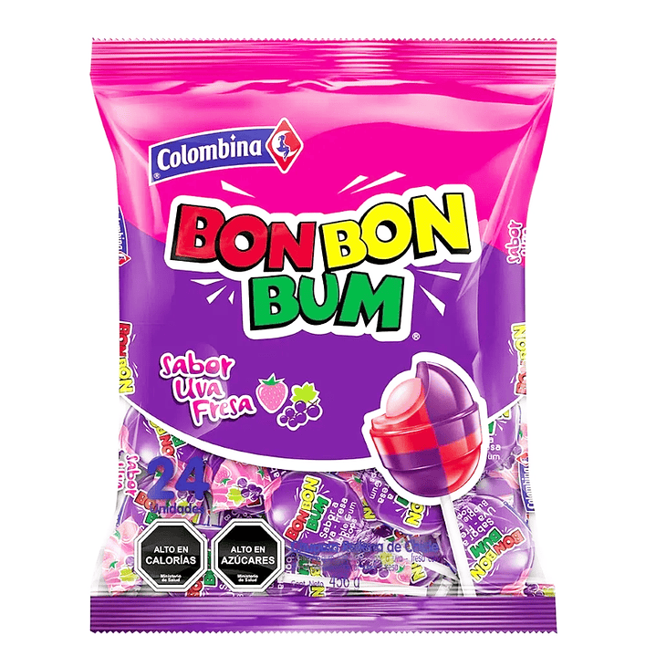 Bon Bon Bum Uva Fresa 24 Uni