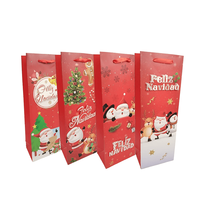 Bolsa Regalo Botella Roja Navidad 