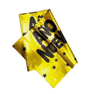 Mantel Metal 137X183Cm Feliz Año Nuevo Dorado 1 Uni