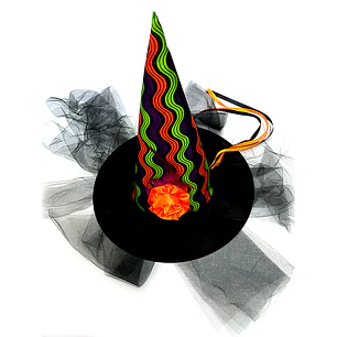 Sombrero Bruja Rojo C/Velo 1 Uni