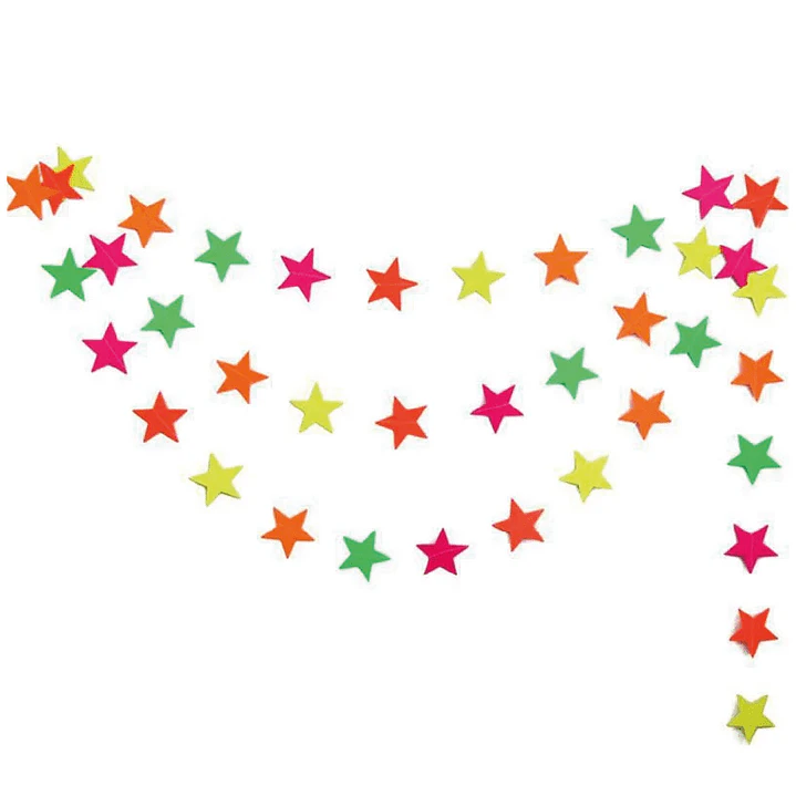 Guirnalda Estrellas Colores Flúor 2M 1 Uni