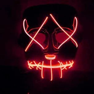 Máscara Negra Man In Color Luminosa 1 Uni