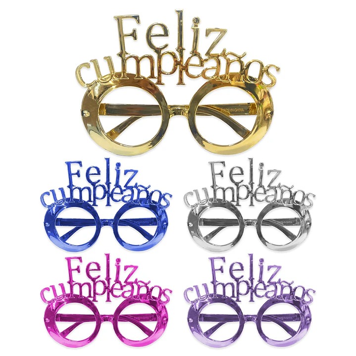 Pack Anteojos Metal Feliz Cumpleaños Colores/Surtidos 6 Uni