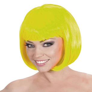 Peluca Lisa Corta Amarillo 1 Uni