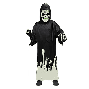 Disfraz Niño Encapuchado Neg/Ver Talla S 1 Uni