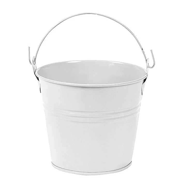 Balde Metalico Mediano Blanco 1 Uni