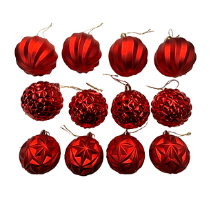 Esfera Diseños 6Cm Roja 12 Uni