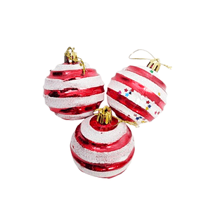 Esfera 6Cm Roja Bla/Dor 6 Uni