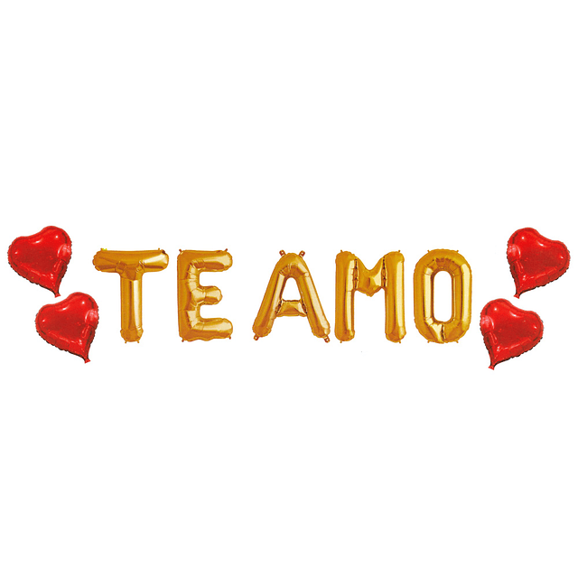 Globo Letras Doradas "Te Amo" 1 Uni