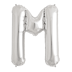 Globo Foil Plata Letra "M" 45Cm 1 Uni