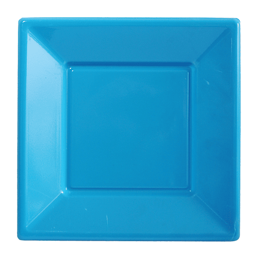 Plato Cuadrado Turquesa 10 Uni