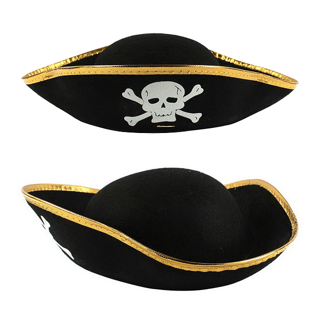 Sombrero Pirata 3 Puntas Calavera 1 Uni