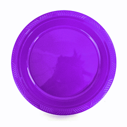 Plato Plastico 18 Cm Morado 10 Uni