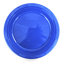 Plato Plastico 23 Cm Azul 10 Uni