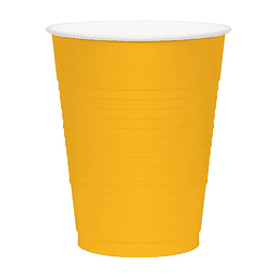 Vaso Plastico 450Ml Amarillo Blanco 20 Uni