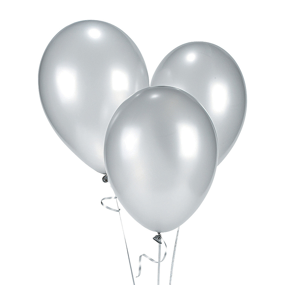 50 globos metalizados color plata al mejor precio - Envíos en 24h