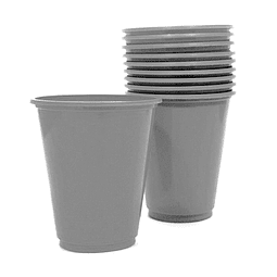 Vaso Plastico 230cc Plateado 10 Uni