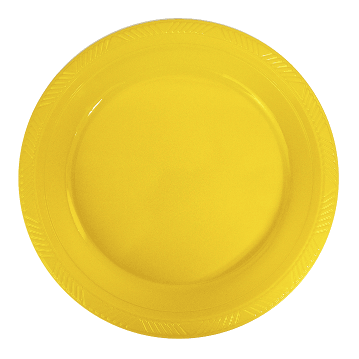 Plato Plastico 23 Cm Amarillo 10 Uni