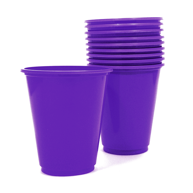 Vaso Plastico 230Cc Morado 10 Uni