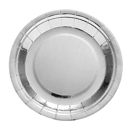 Plato 18Cm Metal Effect Plateado 6 Uni